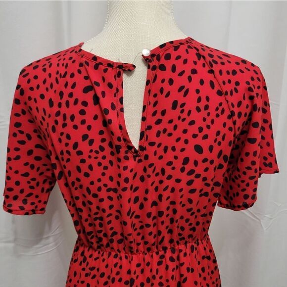 Reb. In J red spotted midi dress sz S - Picture 5 of 9
